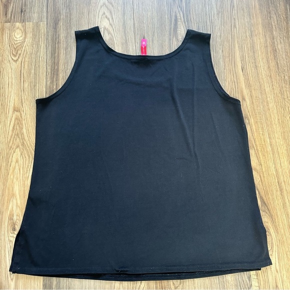 IC by Connie K Tank Top Size Large Black Jersey Stretch Scoop Neck Cami Shell - Picture 4 of 6